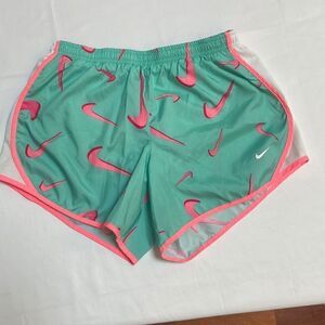 Nike Athletic Shorts Logo Turquoise Pink